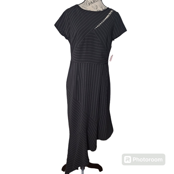 Focus by Shani Black Asymmetrical Dress NWT US6 - Picture 1 of 8